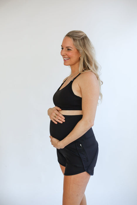 Maternity Athletic Shorts - Black - Nature Baby Outfitter