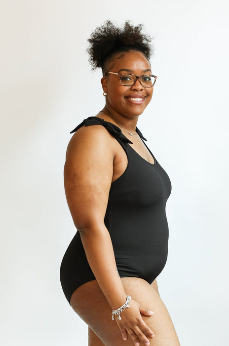 Ribbed One Piece Tie Shoulder Breastfeeding Swimsuit - Nature Baby Outfitter