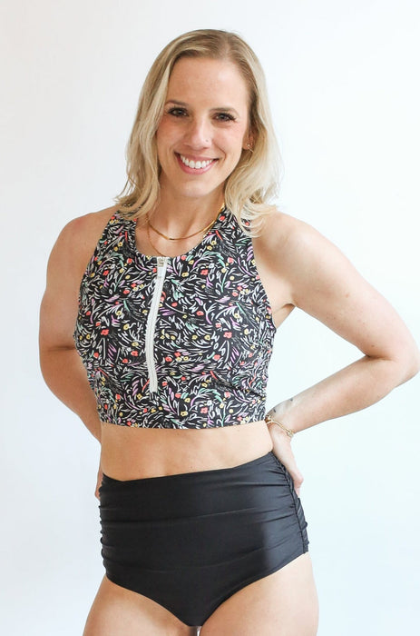 Crop Zip Up Breastfeeding Swimsuit Top - Nature Baby Outfitter