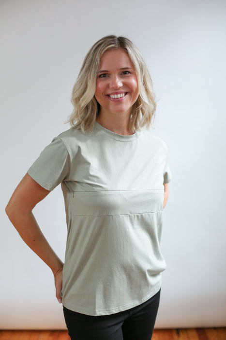 Classic Fit Invisible Zip Breastfeeding Tee - Nature Baby Outfitter