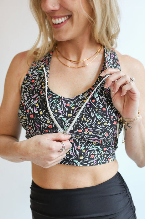 Crop Zip Up Breastfeeding Swimsuit Top - Nature Baby Outfitter