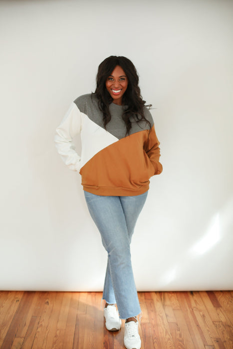 Velour Interior Diagonal Zip Breastfeeding Sweatshirt - Nature Baby Outfitter