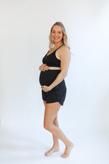 Maternity Athletic Shorts - Black - Nature Baby Outfitter
