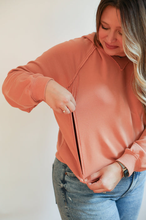 Big Hug Vertical Zip Breastfeeding Hoodie - Nature Baby Outfitter