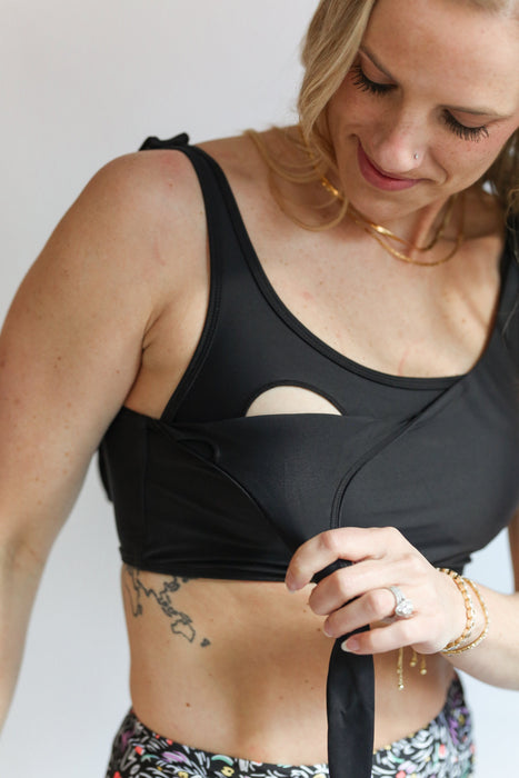 Tie Shoulder Breastfeeding Bikini Swimsuit Top - Nature Baby Outfitter
