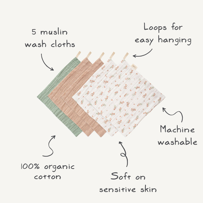 Muslin Cotton Washcloth - Nature Baby Outfitter
