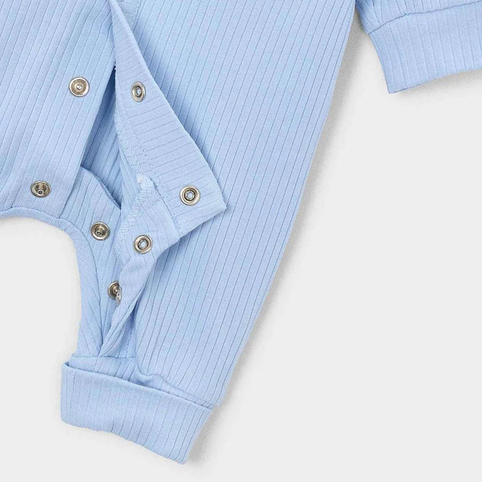 Sky Blue Ribbed Romper