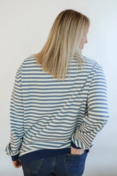 Oversized Fit Freestyle Stripe Breastfeeding Sweatshirt