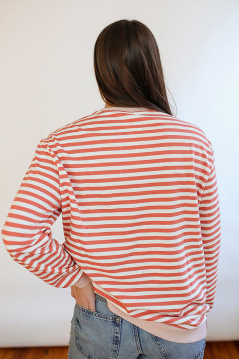 Oversized Fit Freestyle Stripe Breastfeeding Sweatshirt