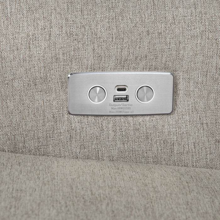 Namesake Harbour Electronic Recliner and Swivel Glider in Eco-Performance Fabric with USB port | Water Repellent & Stain Resistant