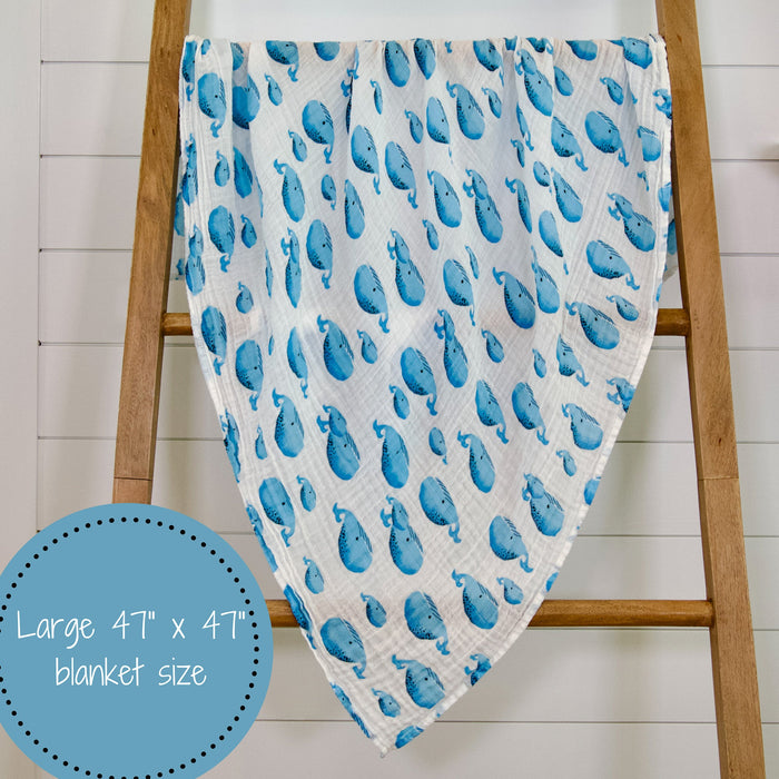 Whale, Whale, Whale Swaddle Blanket