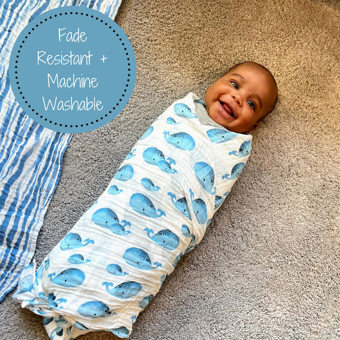 Whale, Whale, Whale Swaddle Blanket