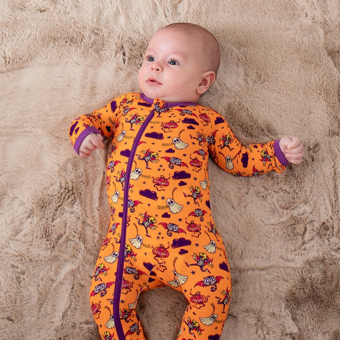 Orange Boo Crew Footie