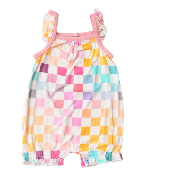 Pastel Checks Bubble Romper