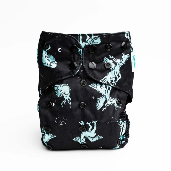 Space and Sky: Essentials Pocket Cloth Diaper with Athletic Wicking Jersey, Grows with your Baby