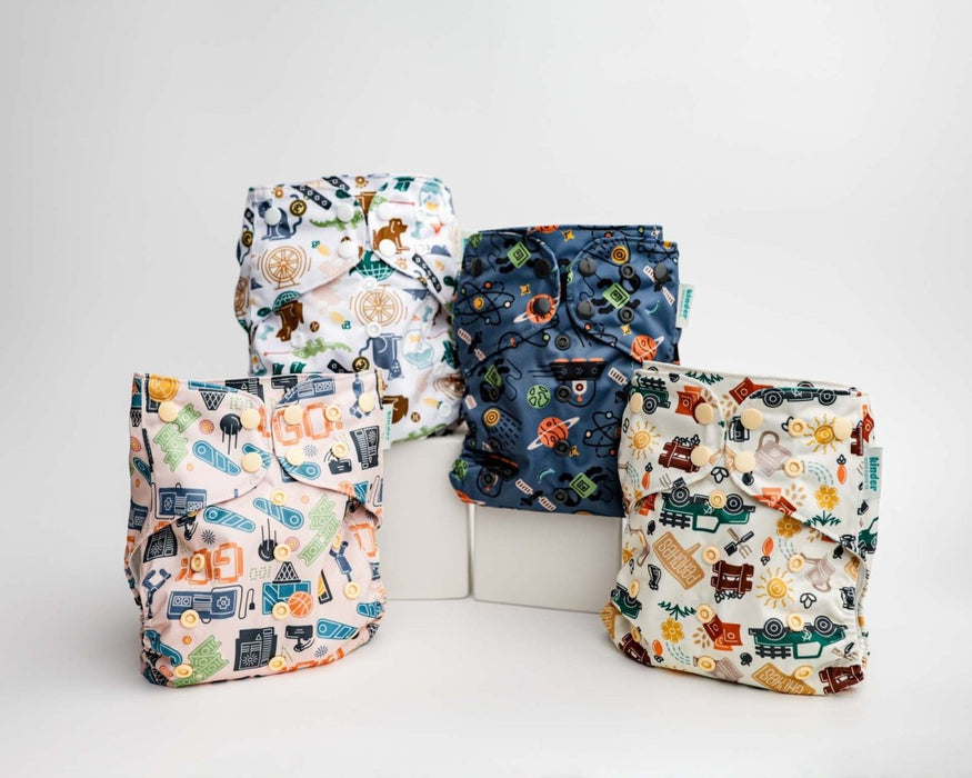 Animals and Insects: Essentials Pocket Cloth Diaper with Athletic Wicking Jersey, Grows with your Baby