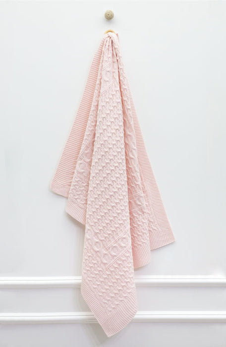 Pink Knitted Baby Blanket