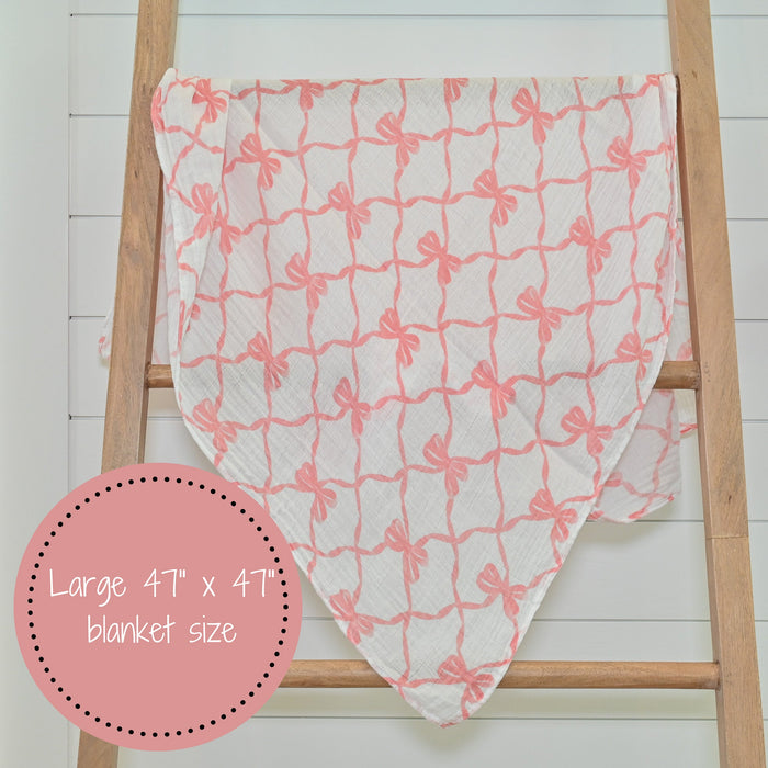 Beautiful Bows Swaddle Blanket