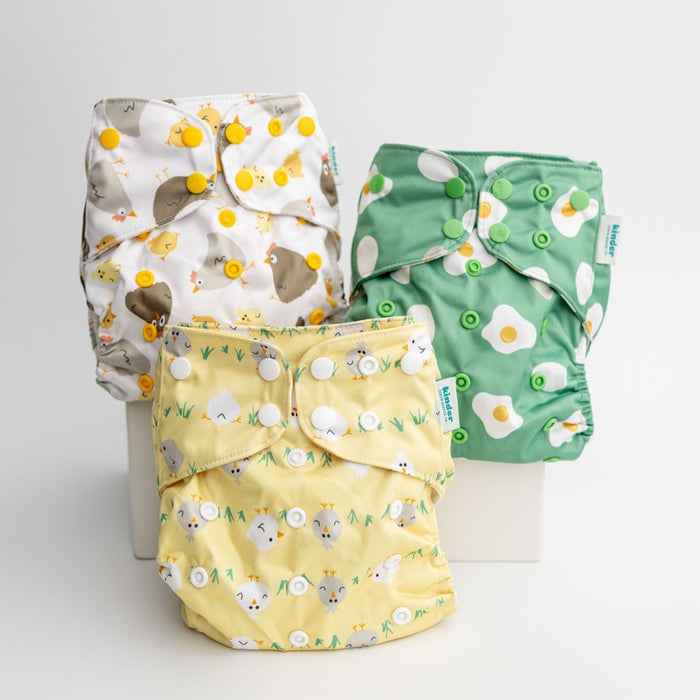Animals and Insects: Essentials Pocket Cloth Diaper with Athletic Wicking Jersey, Grows with your Baby