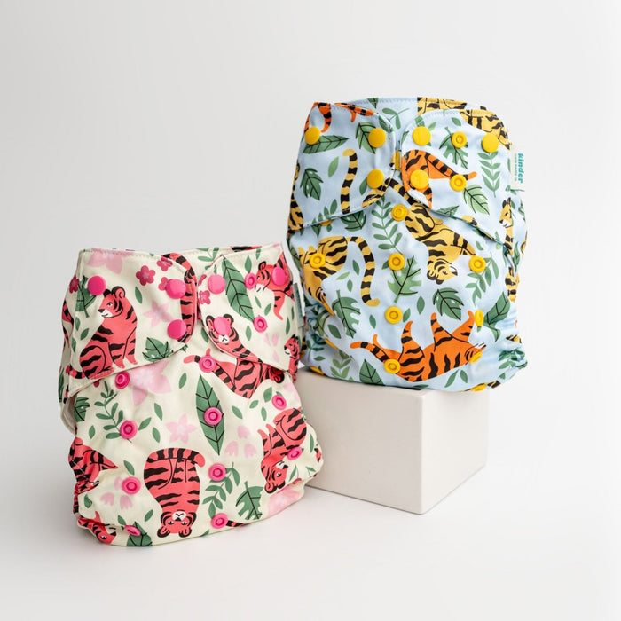Animals and Insects: Essentials Pocket Cloth Diaper with Athletic Wicking Jersey, Grows with your Baby
