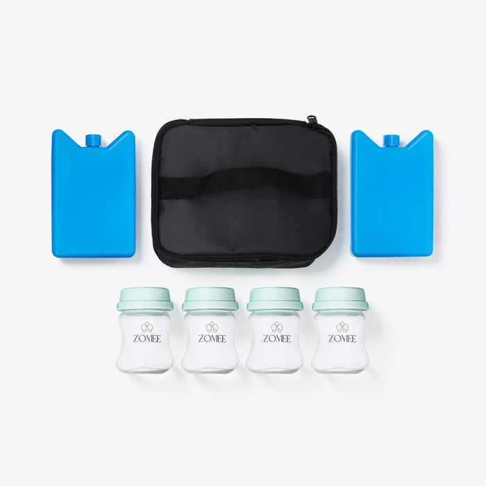Packable Breast Milk Cooler and Storage Bottles