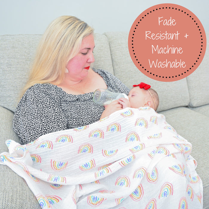 Somewhere Over The Rainbow Swaddle Blanket
