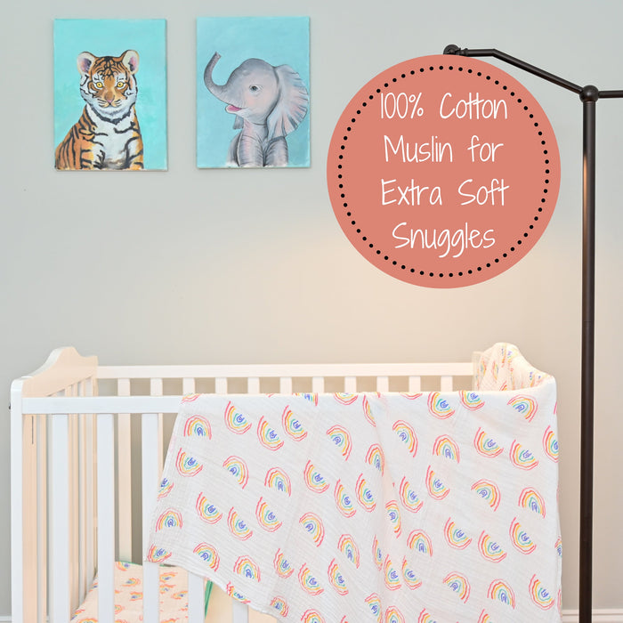 Somewhere Over The Rainbow Swaddle Blanket