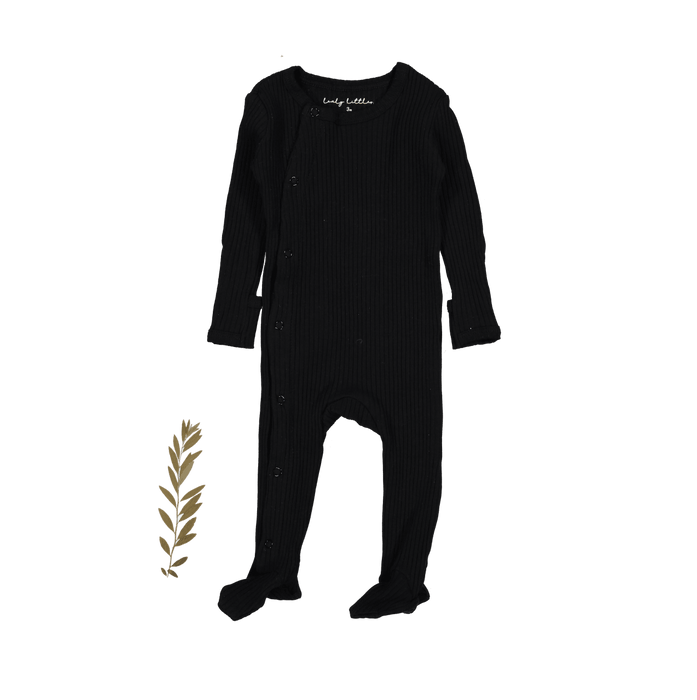 The Snap Romper - Black Ribbed