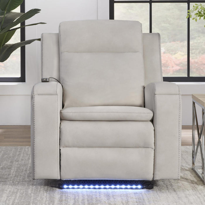 Reagan Power Recliner with Auto Glide, Power Headrest, Heat, Massage and Lights