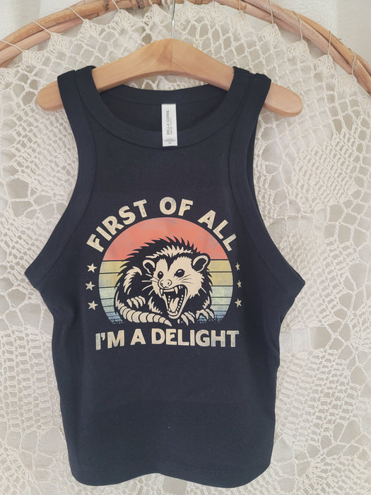 I'm a Delight - Black Crop Tank