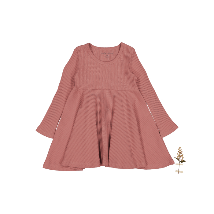 The Long Sleeve Dress - Rosewood Ribbed
