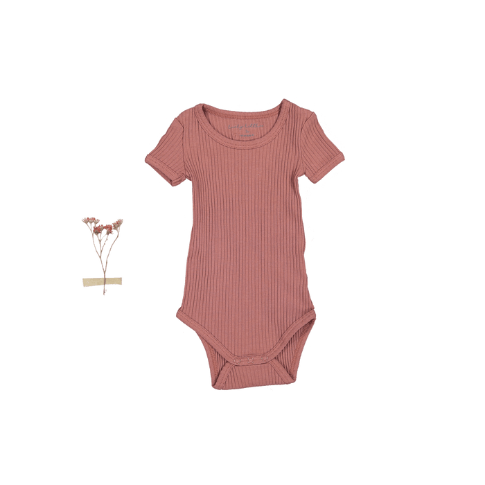 The Short Sleeve Onesie - Rosewood Ribbed