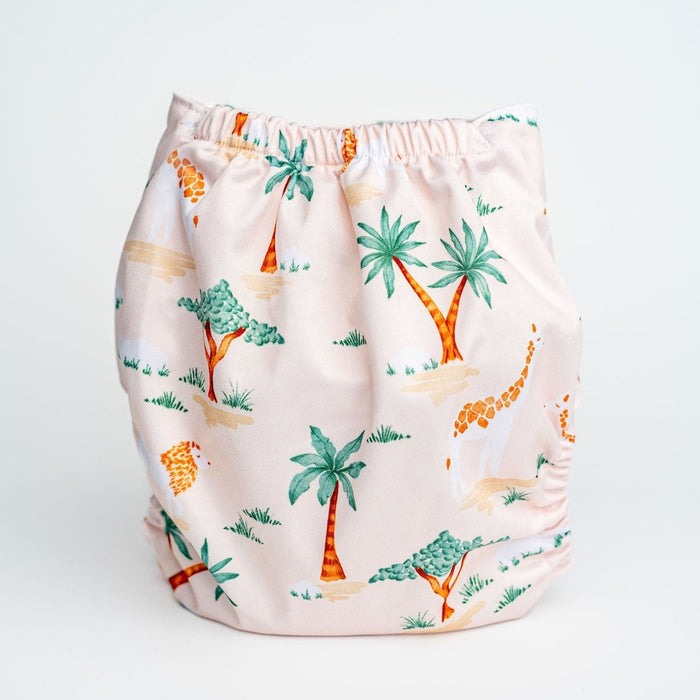 Animals and Insects: Essentials Pocket Cloth Diaper with Athletic Wicking Jersey, Grows with your Baby