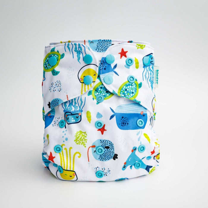 Animals and Insects: Essentials Pocket Cloth Diaper with Athletic Wicking Jersey, Grows with your Baby