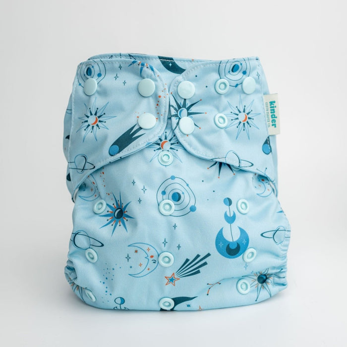 Space and Sky: Essentials Pocket Cloth Diaper with Athletic Wicking Jersey, Grows with your Baby