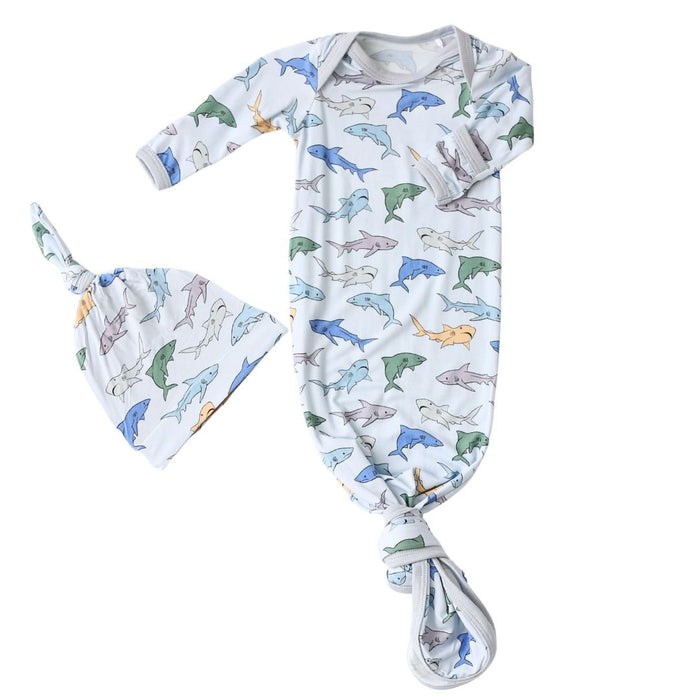 Shark Snuggles Gown & Hat