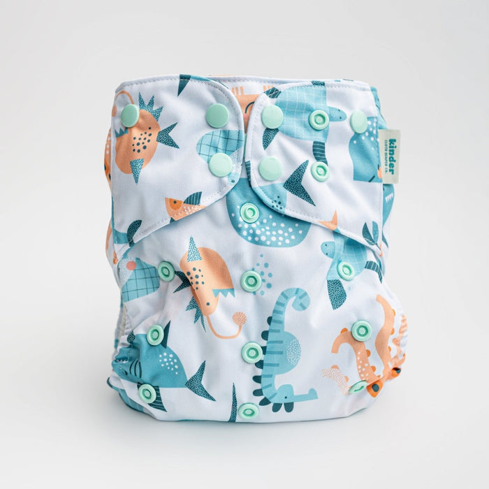 Animals and Insects: Essentials Pocket Cloth Diaper with Athletic Wicking Jersey, Grows with your Baby