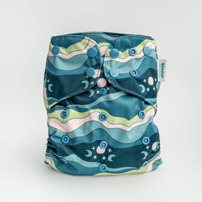 Space and Sky: Essentials Pocket Cloth Diaper with Athletic Wicking Jersey, Grows with your Baby