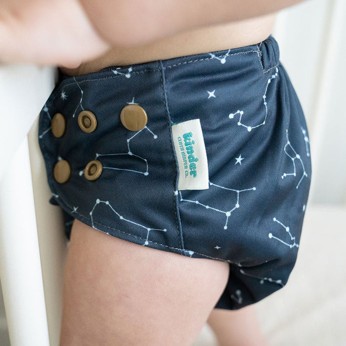 Space and Sky: Essentials Pocket Cloth Diaper with Athletic Wicking Jersey, Grows with your Baby