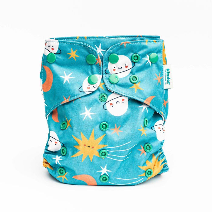 Space and Sky: Essentials Pocket Cloth Diaper with Athletic Wicking Jersey, Grows with your Baby