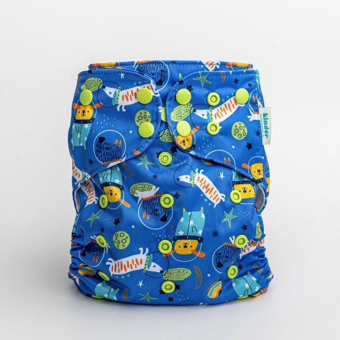 Animals and Insects: Essentials Pocket Cloth Diaper with Athletic Wicking Jersey, Grows with your Baby