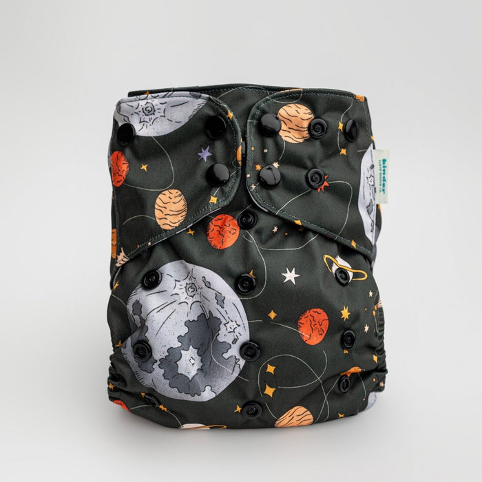 Space and Sky: Essentials Pocket Cloth Diaper with Athletic Wicking Jersey, Grows with your Baby