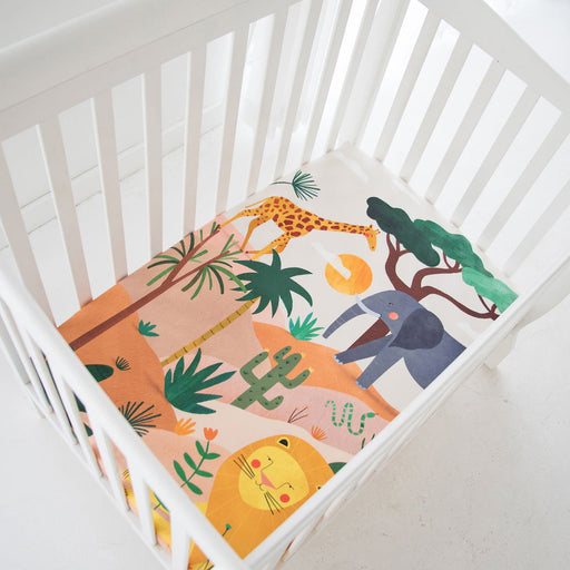 In The Savanna Mini Crib Sheet - Nature Baby Outfitter