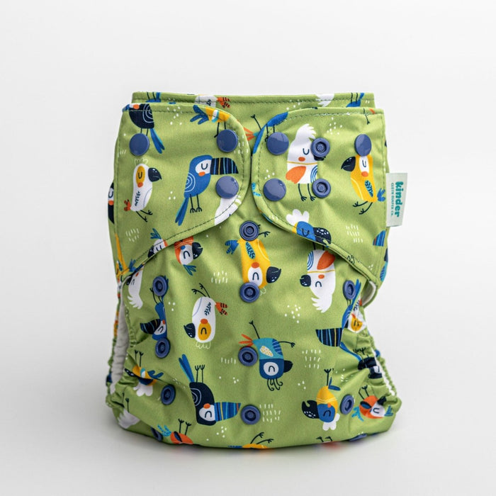 Animals and Insects: Essentials Pocket Cloth Diaper with Athletic Wicking Jersey, Grows with your Baby
