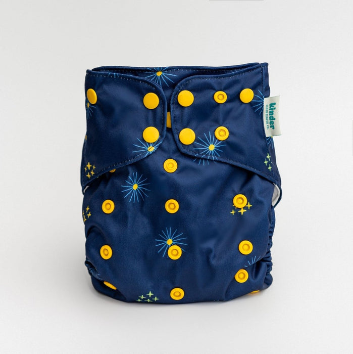 Space and Sky: Essentials Pocket Cloth Diaper with Athletic Wicking Jersey, Grows with your Baby