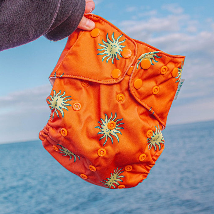 Space and Sky: Essentials Pocket Cloth Diaper with Athletic Wicking Jersey, Grows with your Baby