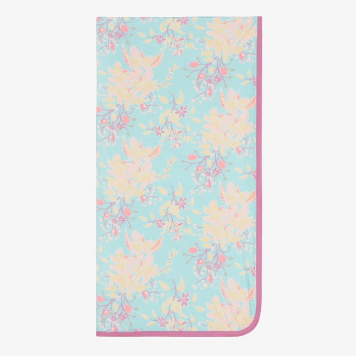 Summer Florals Aqua Swaddle