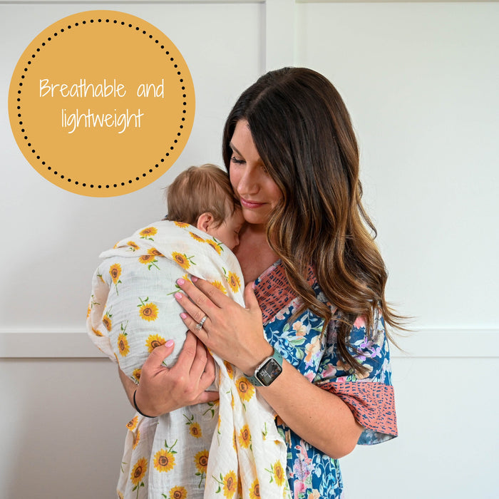 Sunflower Fields Swaddle Blanket