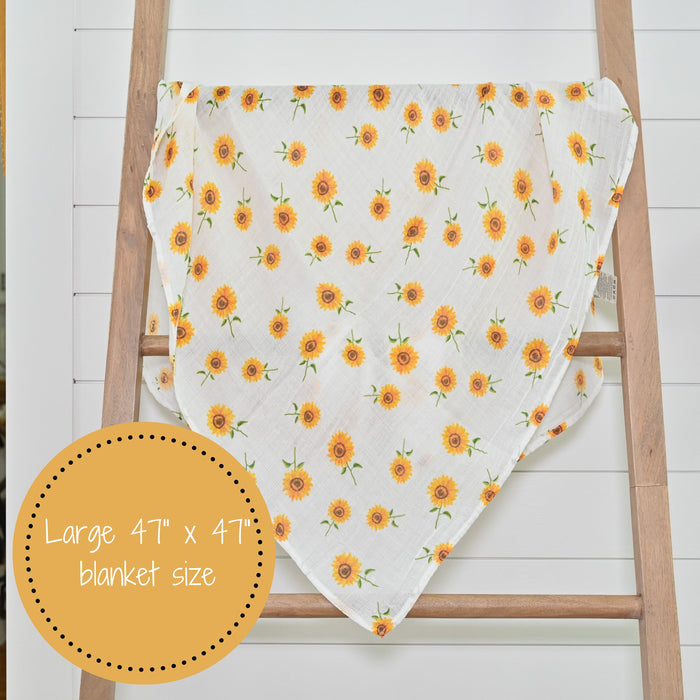 Sunflower Fields Swaddle Blanket