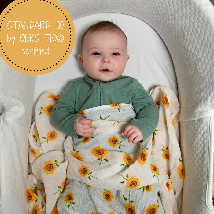 Sunflower Fields Swaddle Blanket